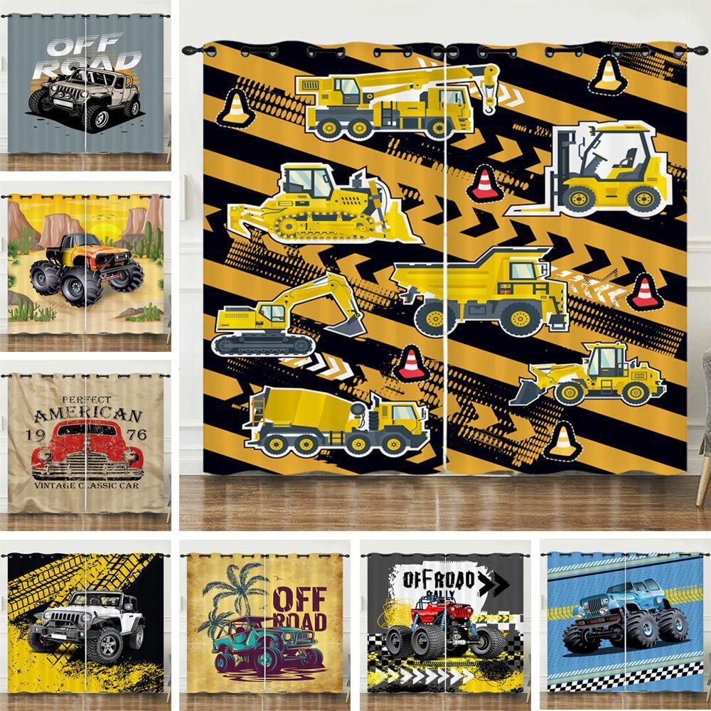 Curtain Car Off-Road Vehicle 3D Digital Printing Blackout Curtain Punching