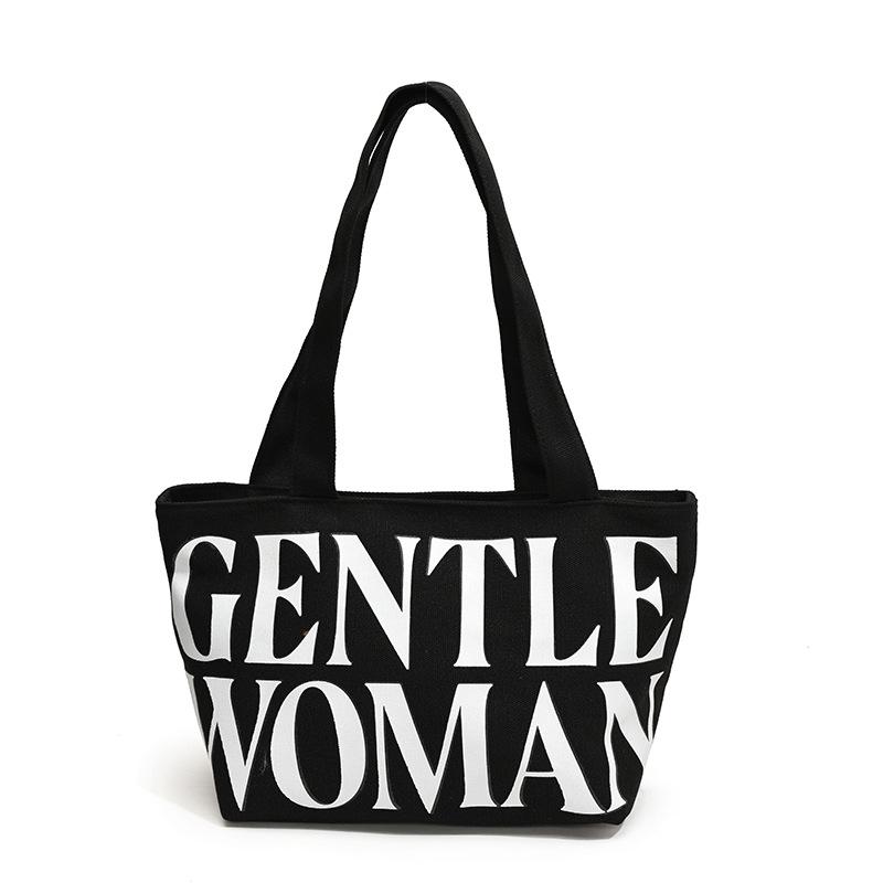 Japanese Style Large Capacity Canvas Tote for Women - Versatile Single Shoulder & Crossbody Handbag with Letters