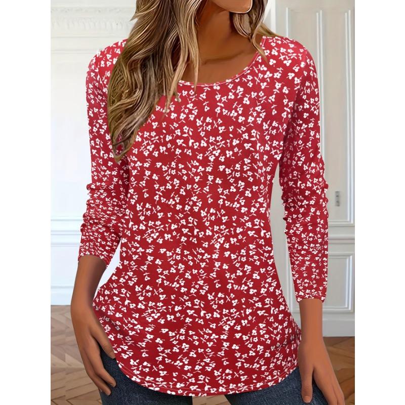 Vibrant Floral 3D Print O-Neck Long Sleeve T-Shirt Fashion Pattern Women Clothing Casual Y2k Clothes Harajuku Female Clothing
