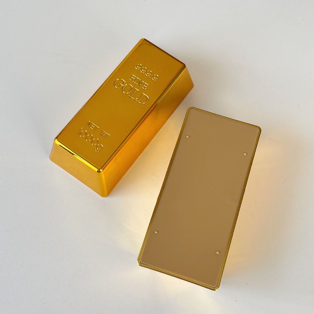Paperweight Golden Brick Glittering Gold Bar Piggy Bank Office Accessory Bullion Bar Office Desk