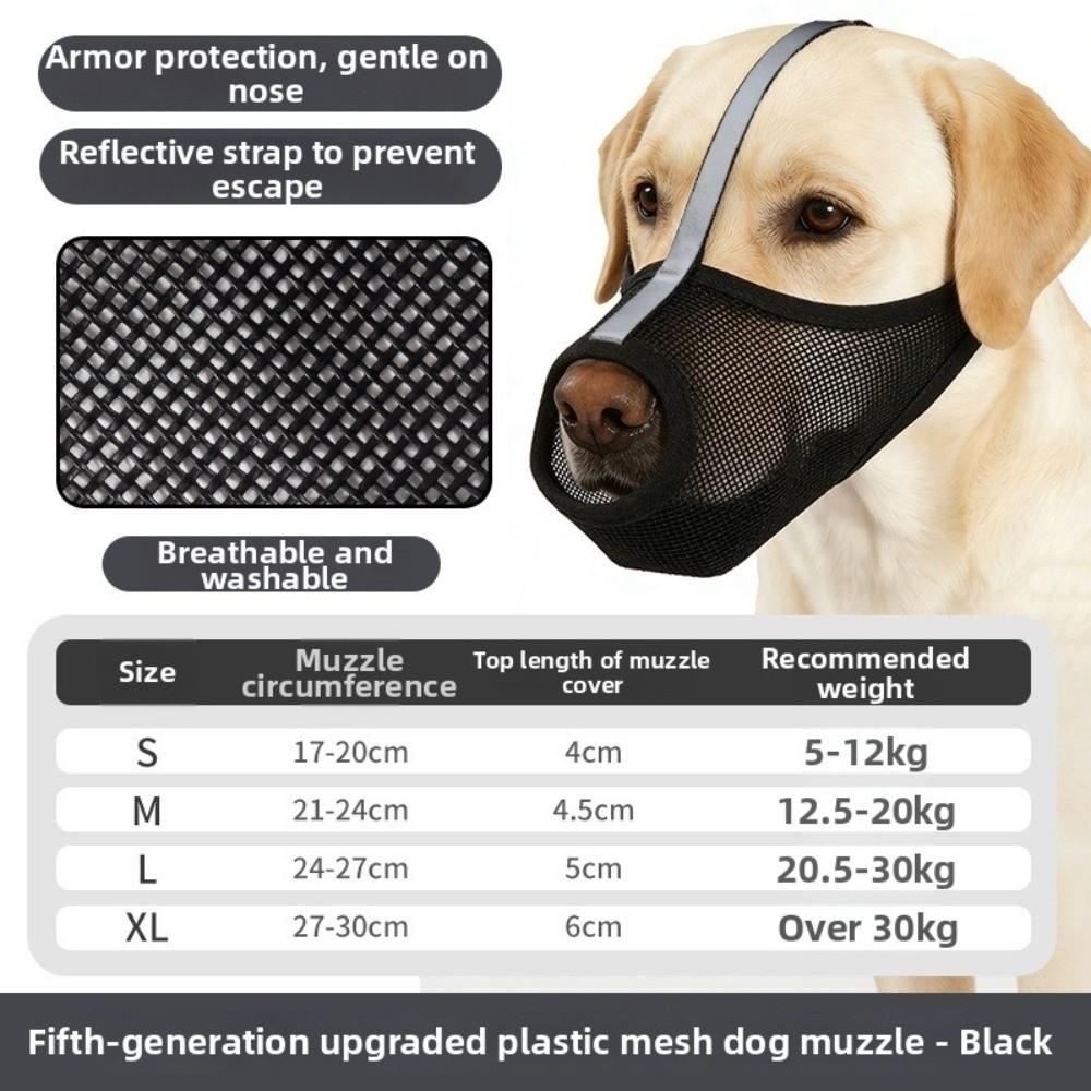 

PVC Dog Muzzle Multi Size Mesh Pet Muzzles Portable Dog Face Cover Pet Supplies S