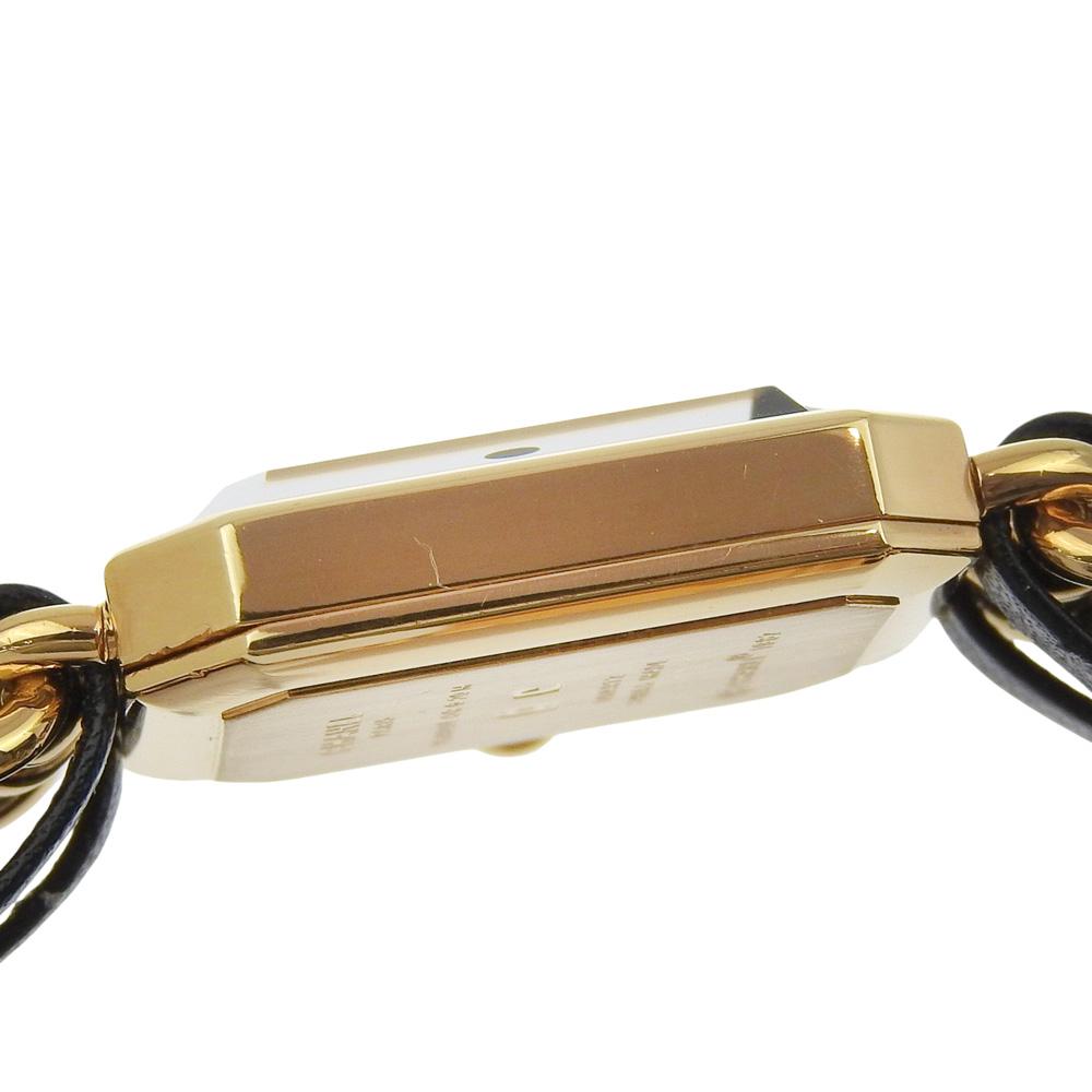 Chanel Zegarki Premiere S H0001 czarna tarcza Platerowane Złoto/skóra Kwarcowy Wyświetlacz Analogowy Damski Używany