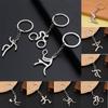 Running Metal Sports Logo Keychain Weightlifting Zinc Zinc Alloy Pendant Simple Key Ring Ornaments  Girls