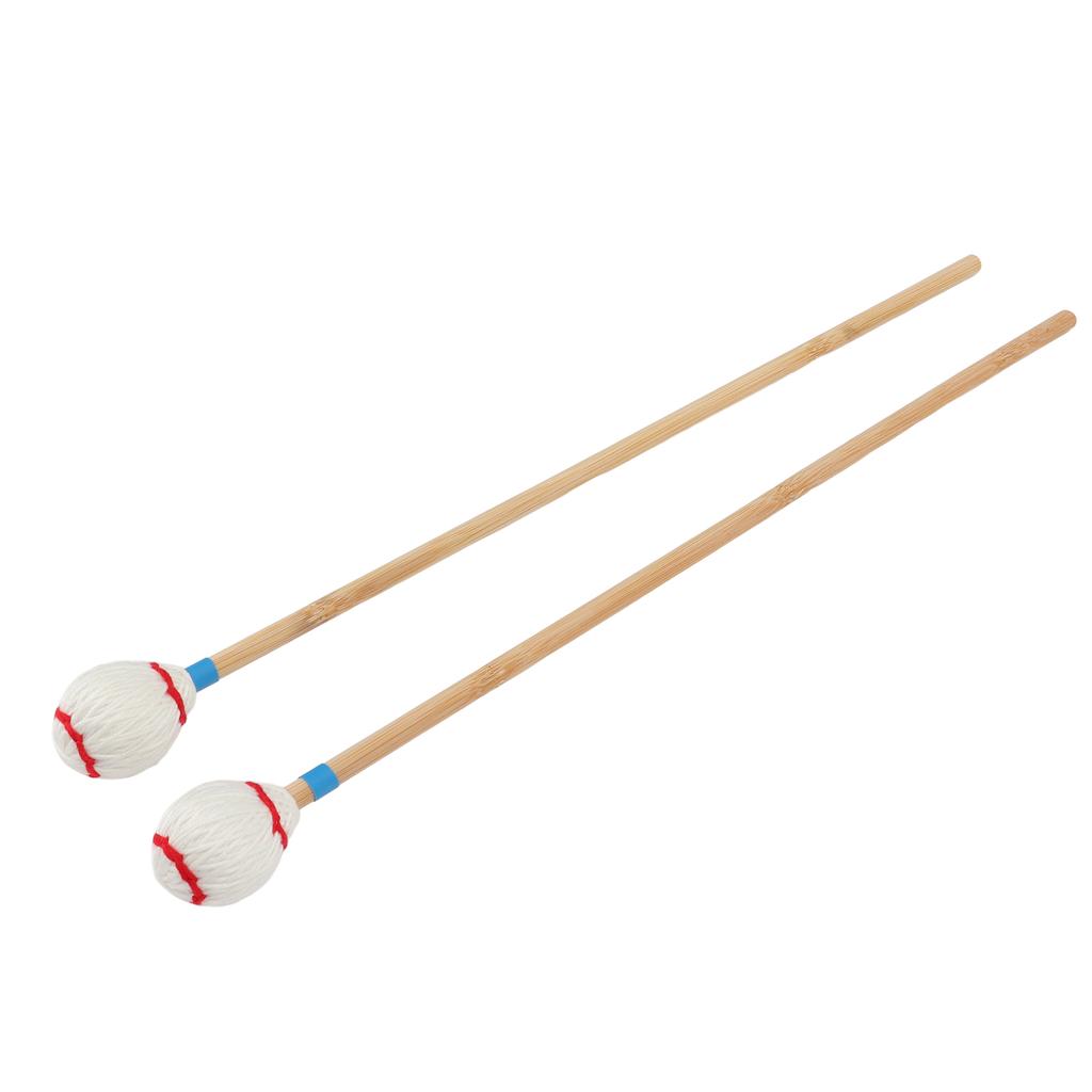 2Pcs Marimba Yarn Mallets Soft Comfortable Handle Medium Hard Heads Yarn Marimba Mallets Head for Instrument Playing