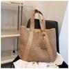 Fashion Straw Summer Large Capacity Tote Bag Women Shoulder Bag Handmade Woven Fresh Rural Handheld Grass Woven Women Bags