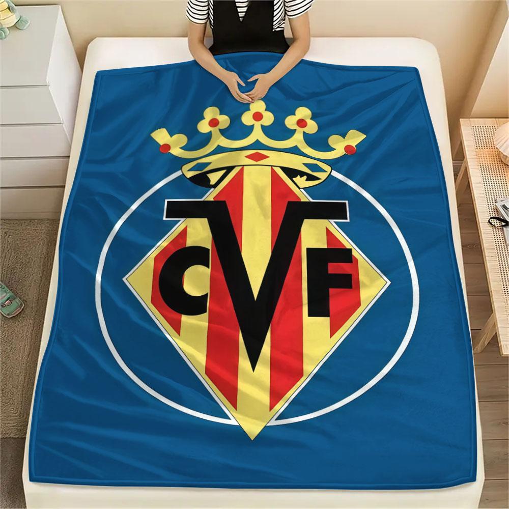 Villarreal CF logo FlAannel Blanket, High quality Comfortable for All Seasons, Home Decor, Warmth and Comfort