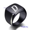 2025 Minimalist 26-Letter Smooth Titanium Steel Ring, Stainless Steel, 18MM Wide, Unisex