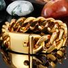 Polished Stainless Steel Hand Accessories 20MM Wide Iron Cuban Chain Men's Wrist Bracelet Luxury Never Fade Gold Color Men‘s Jewellery Boy