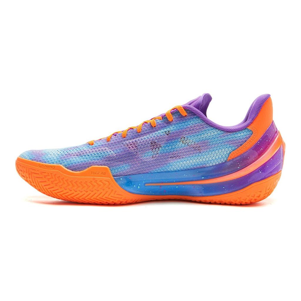 נעלי כדורסל Li Ning Blade 5 V2 לגברים, גפה נמוכה, ירוק ניאון סגול ABAV059-12
