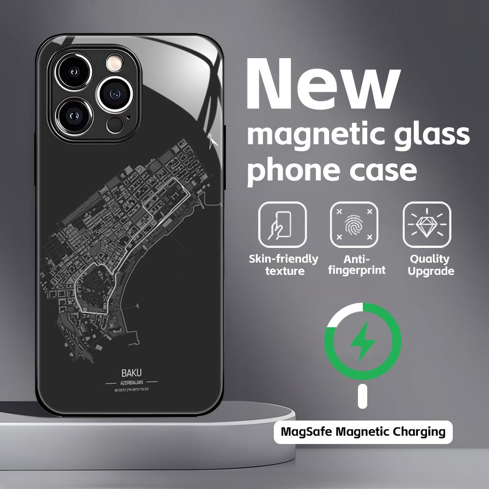 

Чохол для телефону з принтом траси Формули-1 для iPhone 16 15 14 13 12 11 X XR XS 8 Plus Mini Pro Max Скляний магнітний чохол iPhone 13 Pro Max