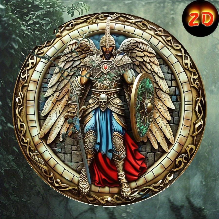 

Металевий декор стіни «Ангел-Воїн» для дому, кухні, спальні, саду білий