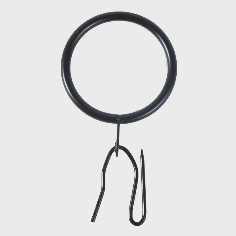 Black Shower Curtain Rod Hook with Roman Ring and Pin Hook Design
