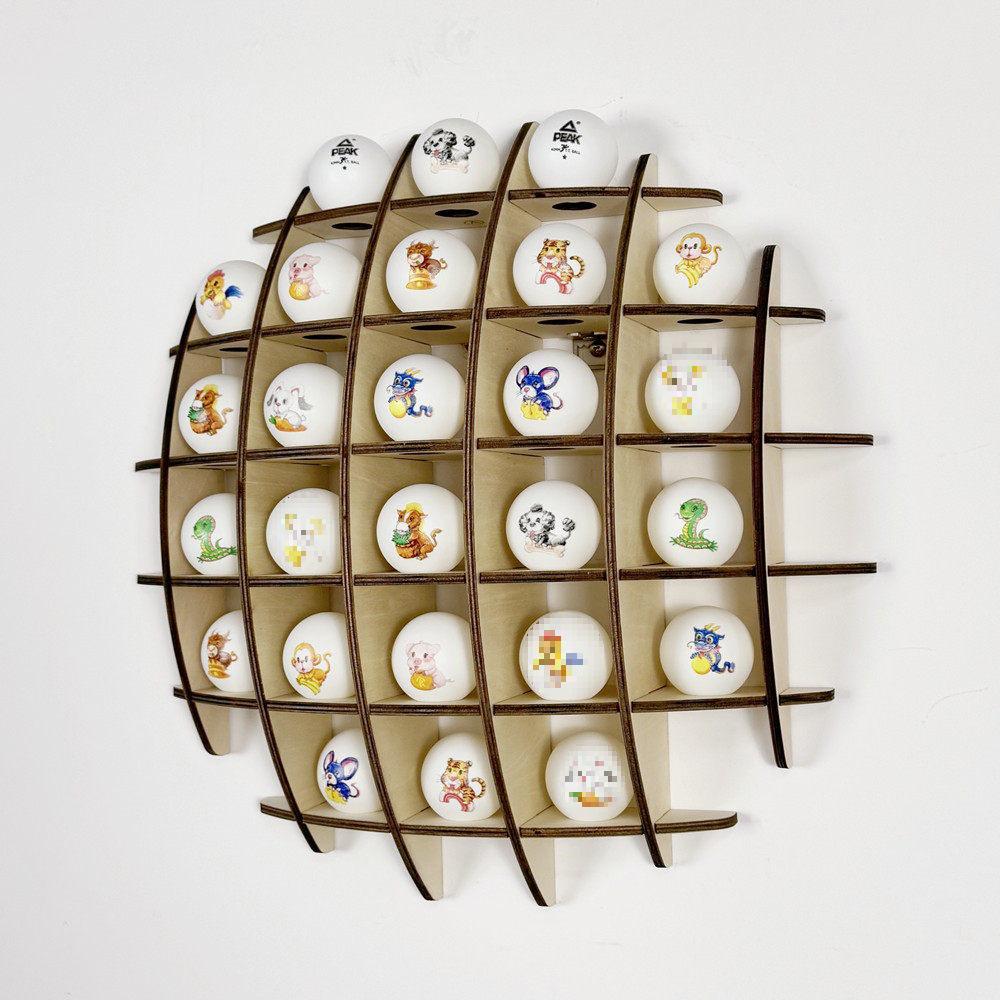 Wall-Mounted Table Tennis Racket & Ball Display Stand