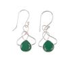 Natural Green Onyx Gemstone 925 Sterling Silver Jewelry Handmade Earrings 1.50" EE-2-17
