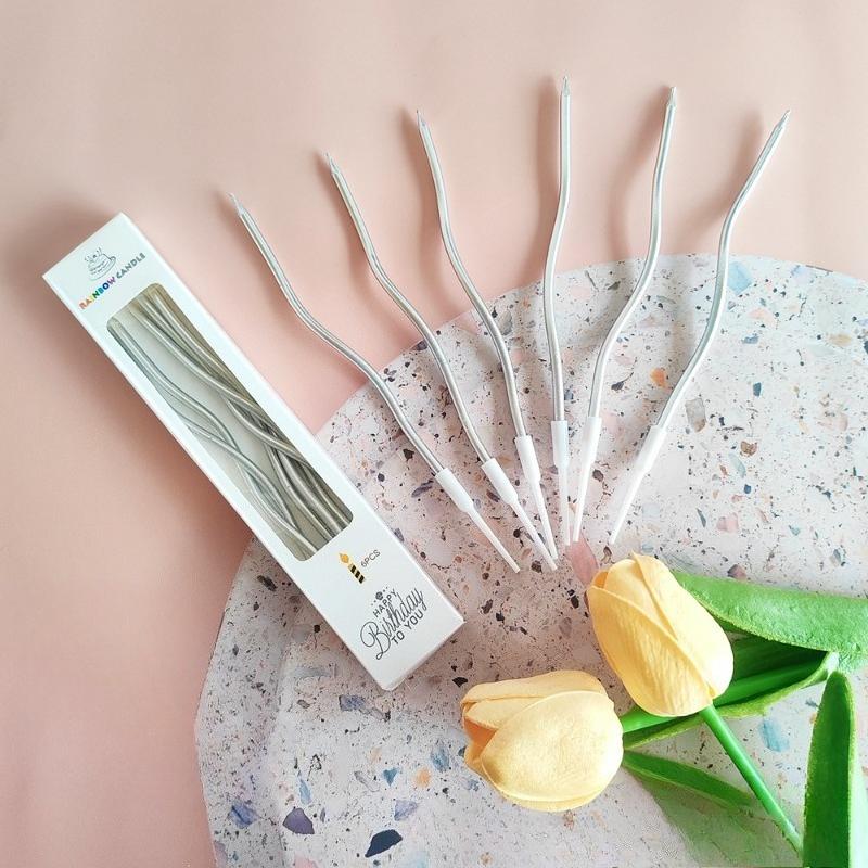 Birthday Cake Candles Smoke-Free Curved Cake Candles Curly Coil Candles Long For Birthday Cake Wedding Party Party Supplies
