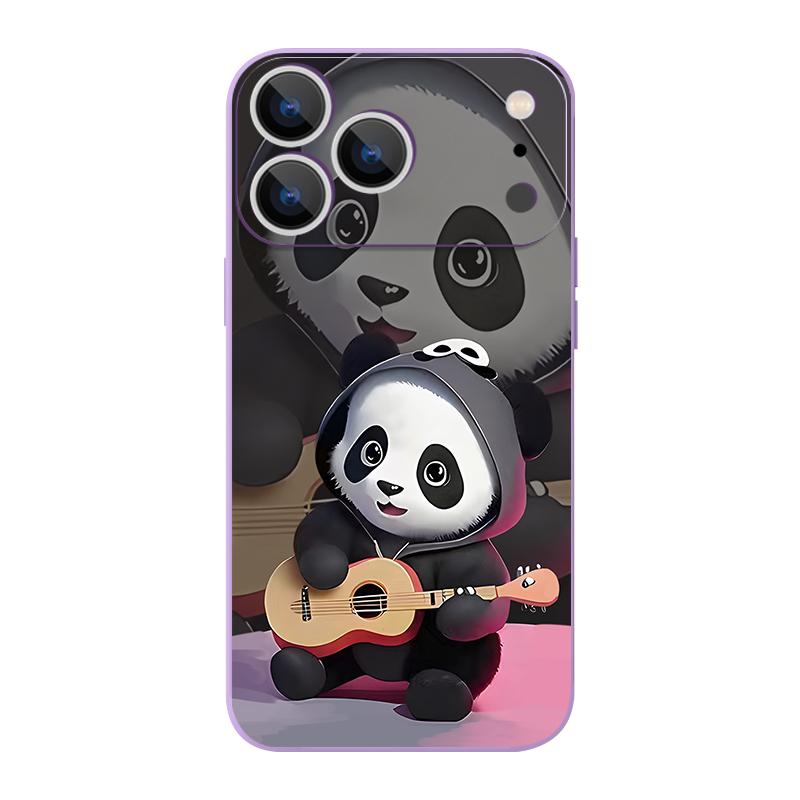 For iPhone 17 Pro Max Case Guitar-playing Panda Magnetic For Magsafe Silicone Cover For iPhone 16 Pro Max Funda iPhone 15 14 13 12 11 16E Air