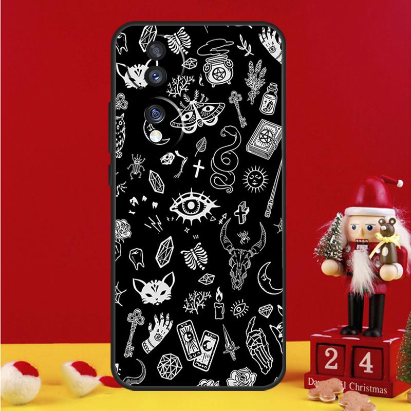 Occult Witchcraft Moon Gothic Witch Case For Honor Magic 6 Pro Magic 5 Lite 50 70 90 X6 X7 X8 X9 X6a X7a X8a X9a X8b X9b Cover