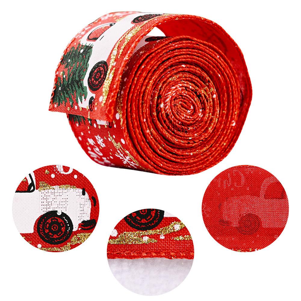 Christmas Car Fashionable Decoration Ribbon Set In Cozy Gray And Bright Red For Celebrations