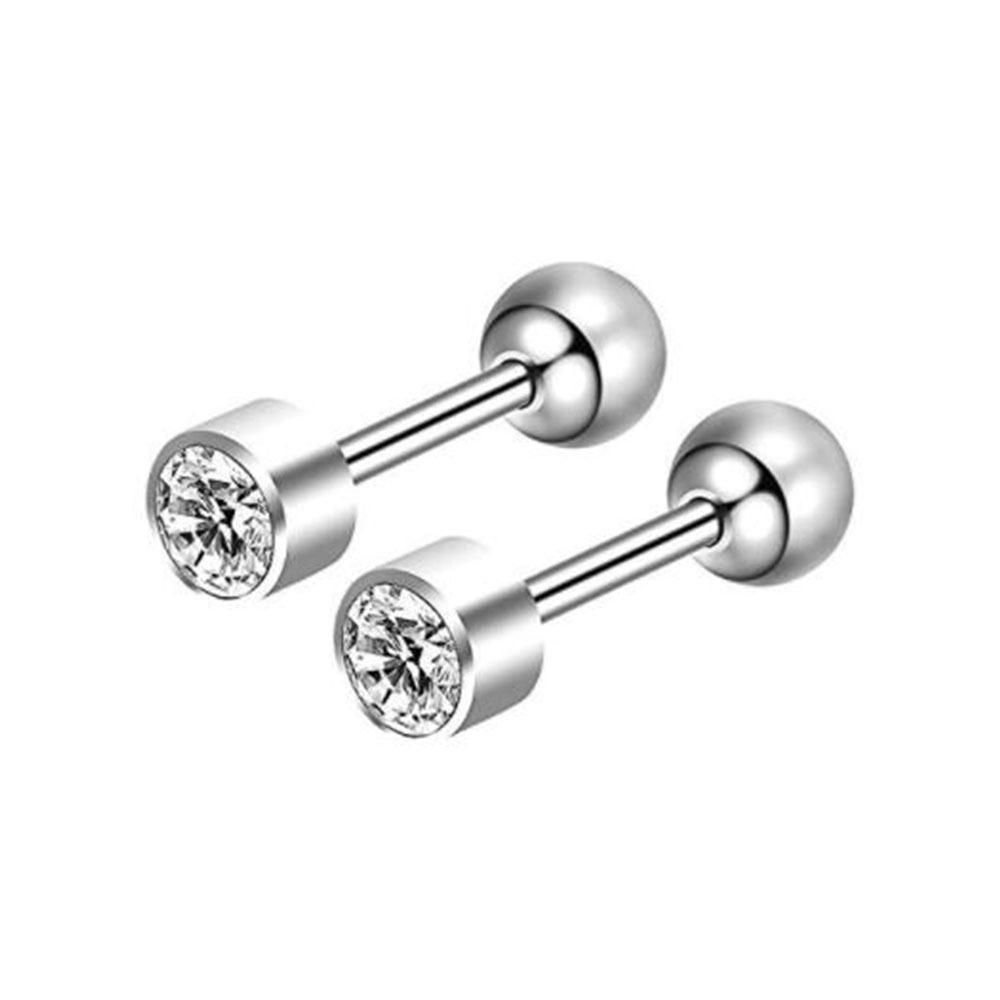 1 Pairs Stainless Steel Cartilage Stud Earrings for Men Women Helix Tragus CZ Barbell Conch Piercing Earrings Ear Hoop Earrings