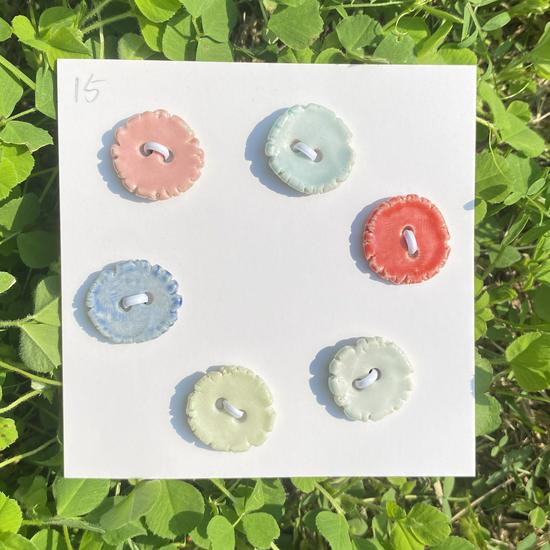 Rainbow Ceramic Button Fasteners for DIY Knitting & Doll Clothes (12/15mm)