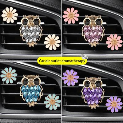 Křišťálová sova Osvěžovač vzduchu do auta Diamond Villus Owl Parfém do auta Air Vent Clip Auto doplňky Interiér Žena Aromaterapie Ornament