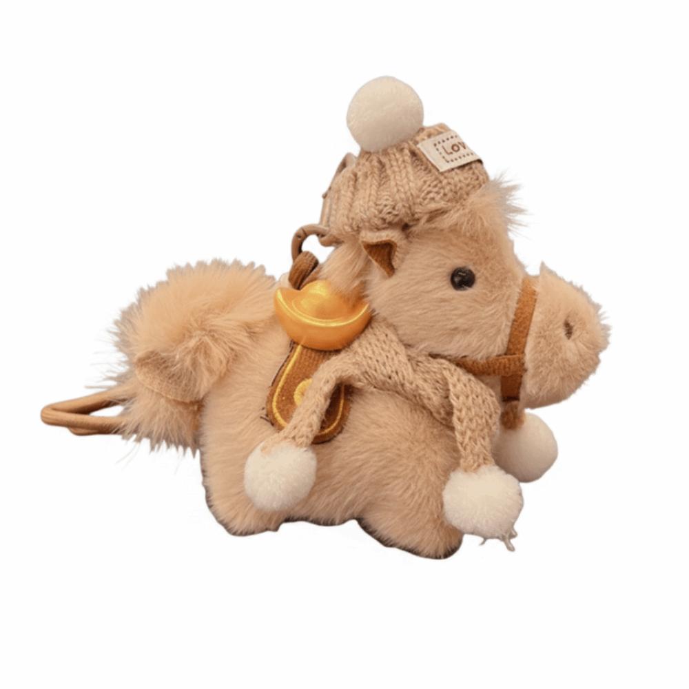 

Mascot Dolls Plush Pony Pendant Scarf Cartoon Horse Doll Pendant Festive Decor коричневий