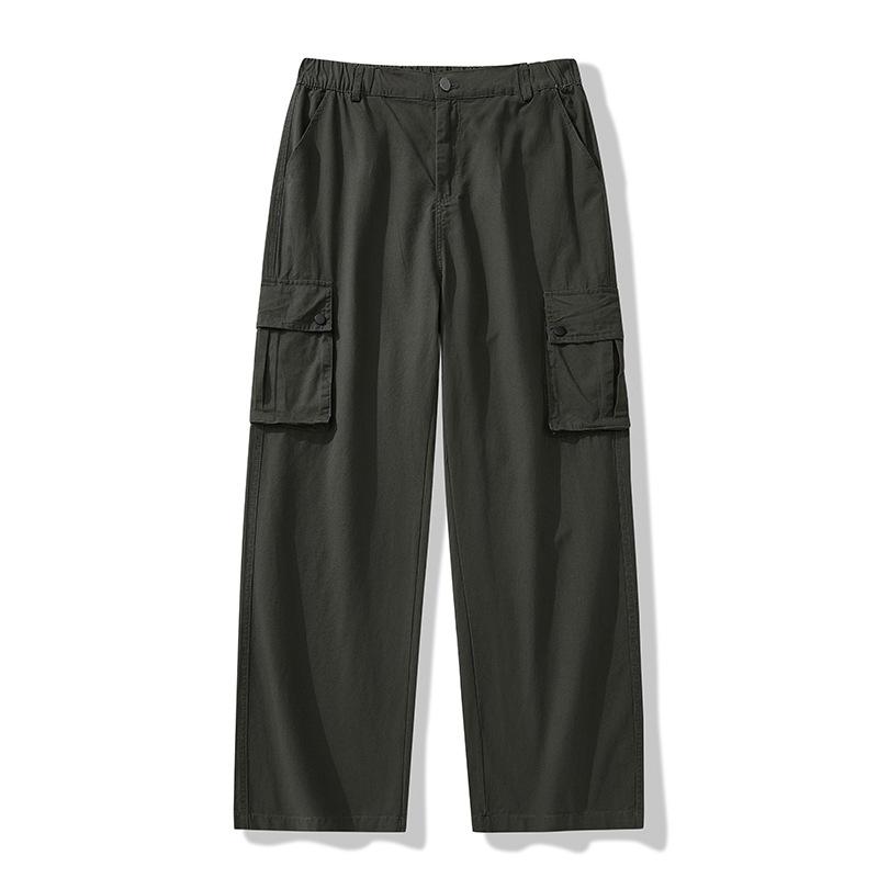 

Весенние высококачественные и универсальные свободные хлопковые повседневные брюки для мальчиков на лето, свободные прямые брюки с несколькими карманами для мужчин 4XL