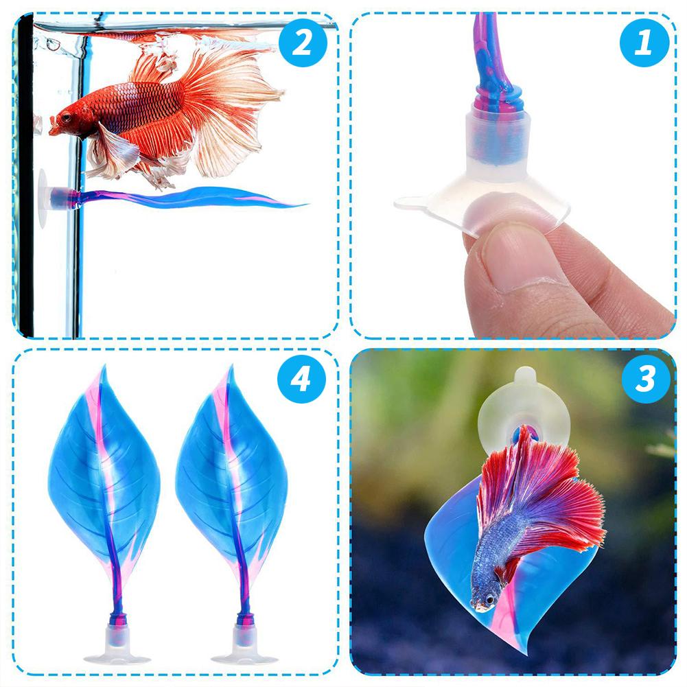 Betta Bed Leaf Hammock For Betta Fish Colorful Silicone Lightweight Realistic Plant Resting Spot Accessories For Fish Tank Decorations