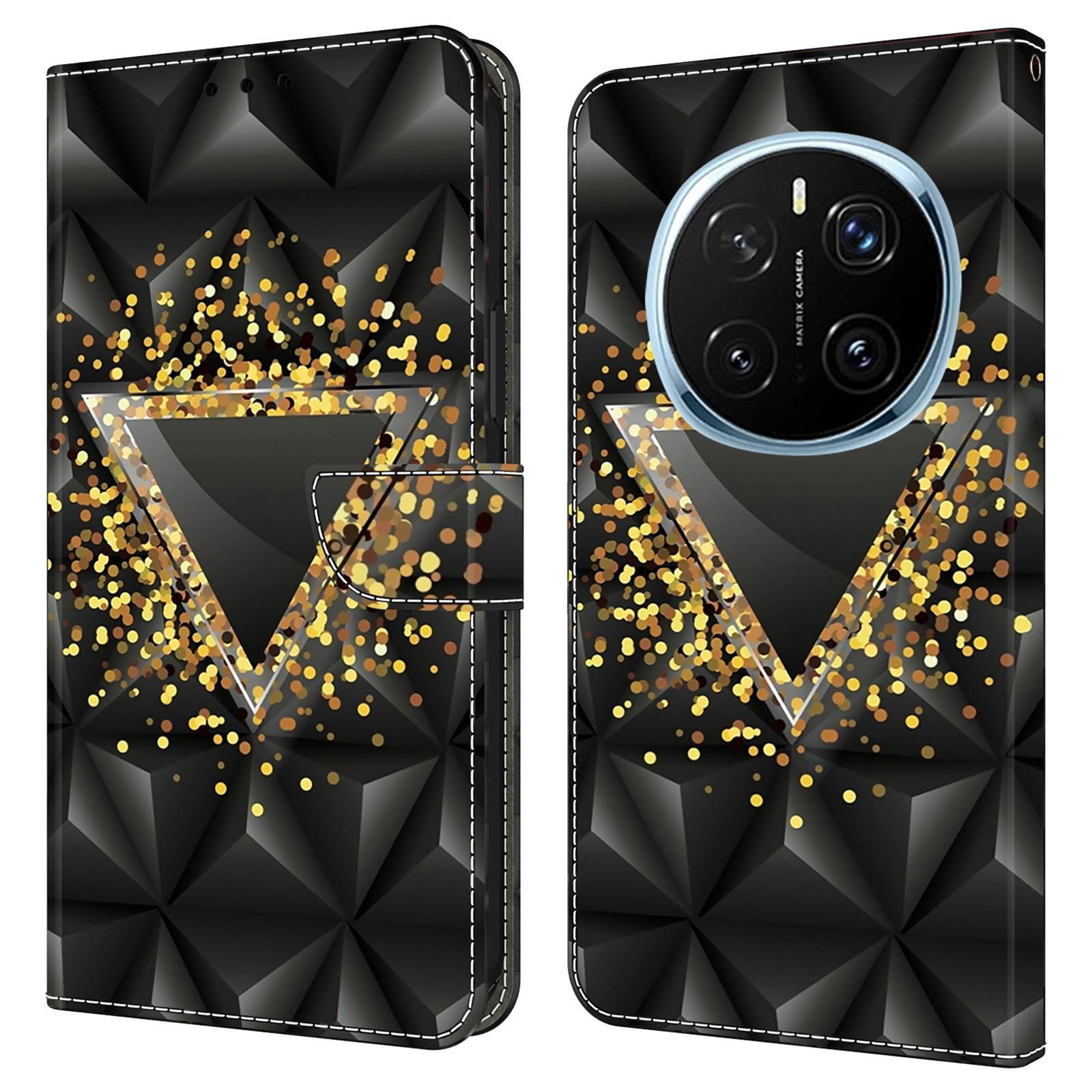 

For Honor Magic7 Pro 5G Case PU Leather Wallet Phone Cover with Stand Rhombus