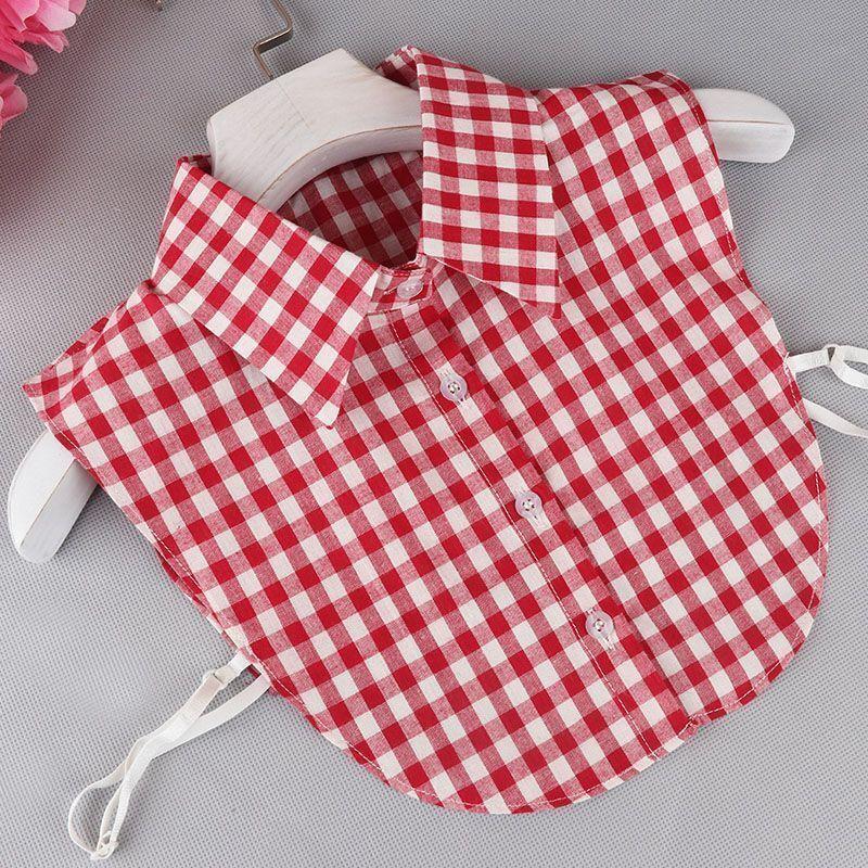 Ruffle Lapel White Fake Collar Women Detachable Collars Scarf False Collar Shirt Tie Plaid Female Removable Dickie Shirt Women