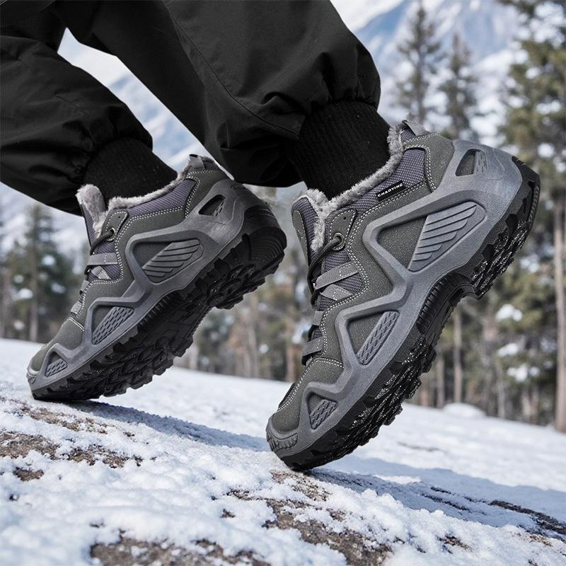 Winter Climbing Shoes Inner Velvet Warm Outdoor Non-slip Travel Shoes Hiking Hiking Shoes Large Cotton Shoes