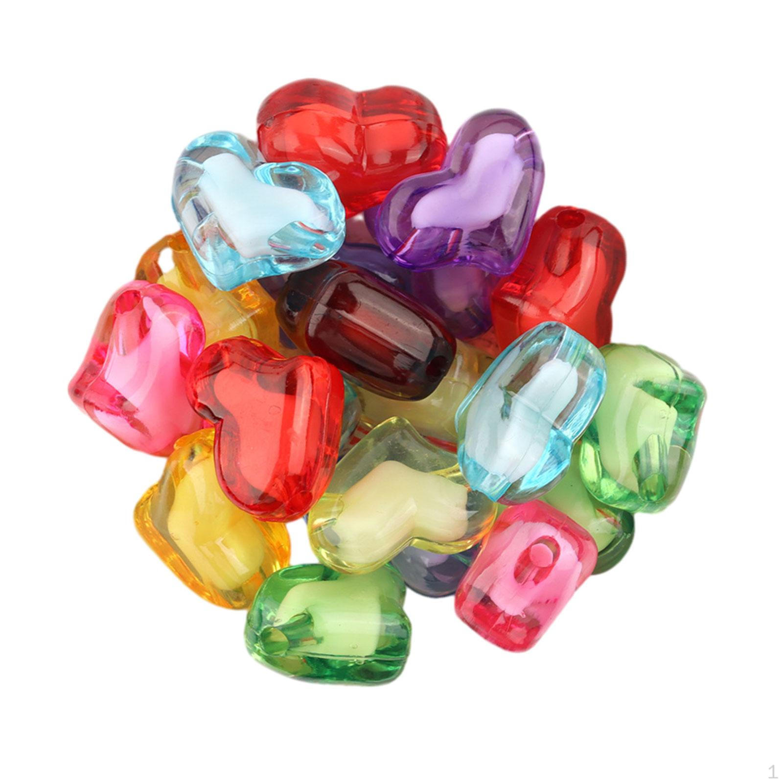 

Акриловые бусины в форме сердца, свободные, карамельного цвета, в форме Дня Святого Валентина для рукоделия Large 20pcs