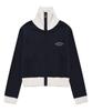 COVERNAT WOMAN High-Neck Zip-Up Knit Navy