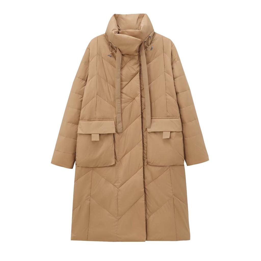 Autumn New Women's Clothing, Style Design Fashionable and Versatile Casual Style Stand-up Collar Long Cotton Clothes
