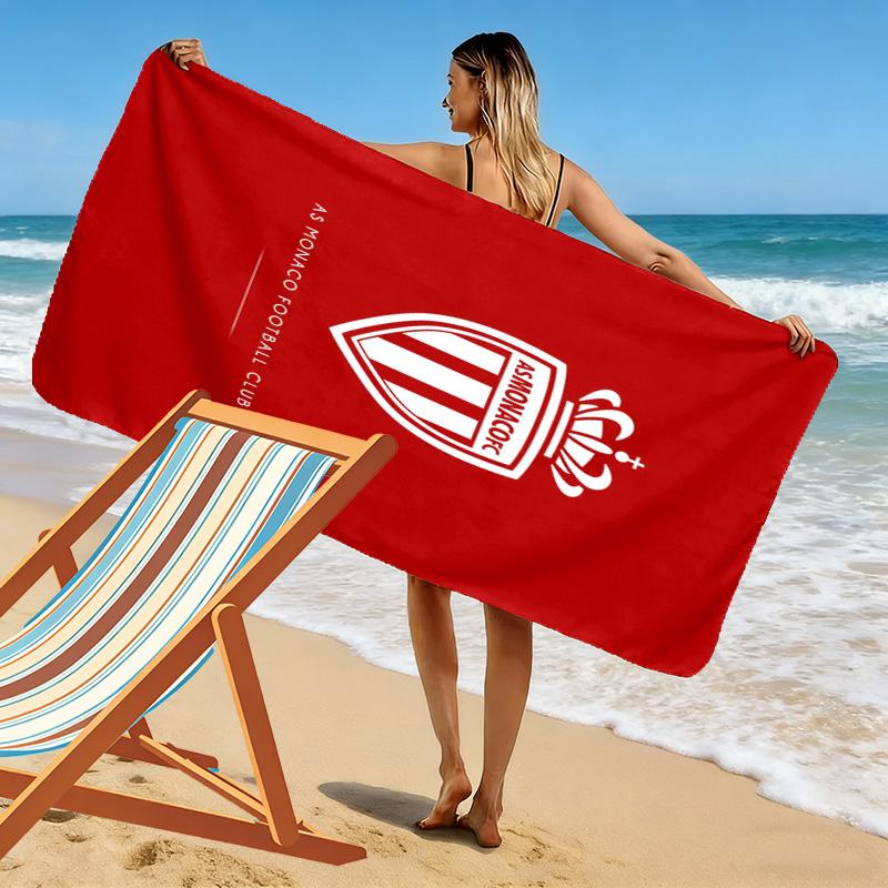 AS Monaco Aufdruck Strandtuch, Großes Weiches Schnelltrocknendes Handtuch für Strand Camping Schwimmen