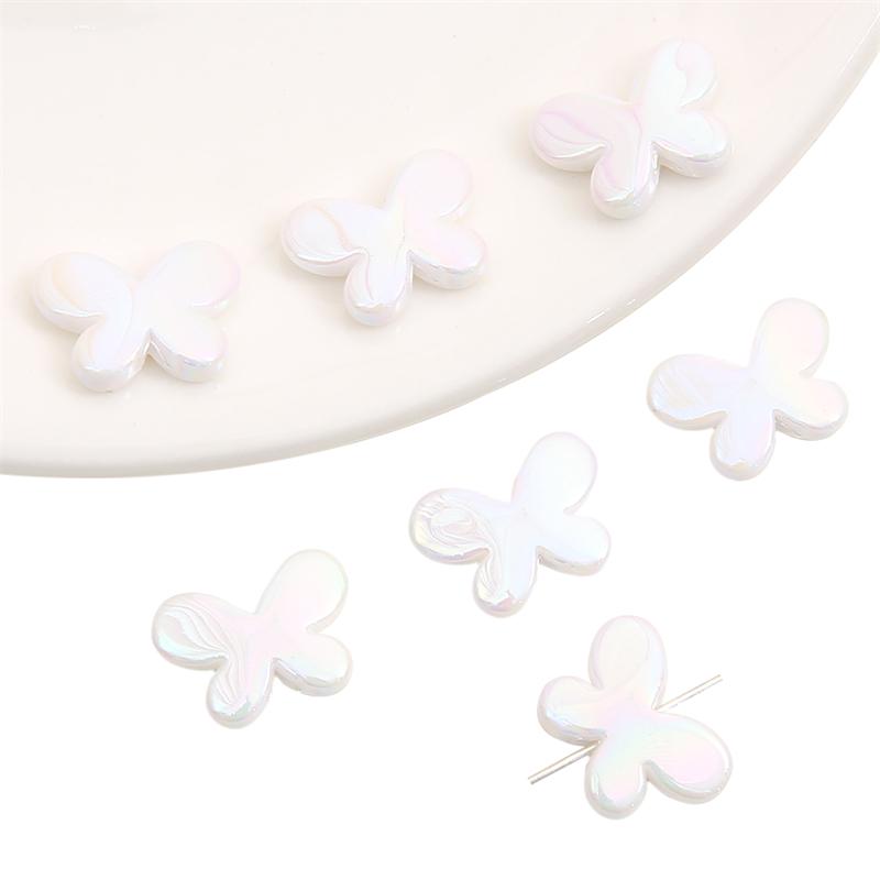 500 шт. акриловые бусины бабочки подвески бусины для браслета ожерелья ювелирные изделия изготовление 17x12mm 500pcs белый