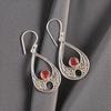 Red Garnet Gemstone 925 Sterling Silver Handmade Jewelry Dangle Earrings 1.91" EE-90-23