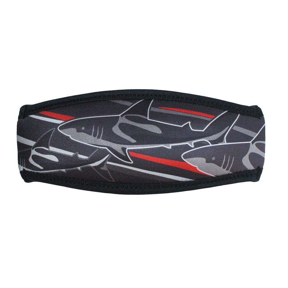 

SeaCanary Snorkeling Diving Mask Strap Cover Shark City Red