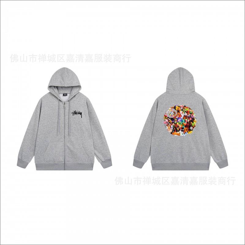 Unisex mikina s kapucí na zip s potiskem Bavlněný svetr Lehká podzimní zimní neformální svrchní oblečení