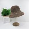 Temperament lace strap straw hat bucket hat female summer versatile sunshade sun protection beach straw hat