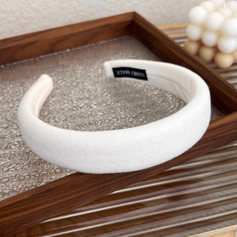 

Бархатный обруч для волос в стиле ретро, ​​элегантный французский обруч на голову, головной убор с широкими полями, простая заколка для девочек, все в тон 3cm