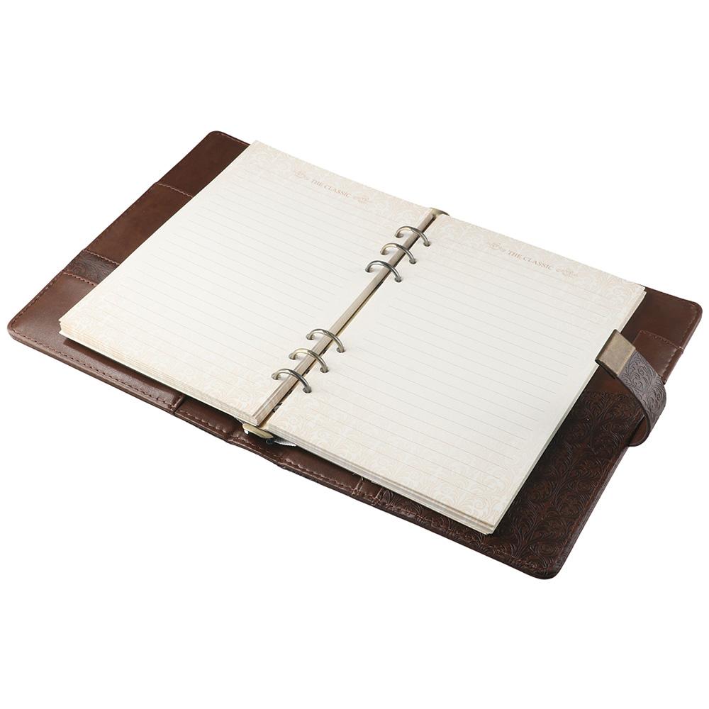 Brown Lock Diary 6 Ring Binder Notebook Ruled Journal with Lock  Women