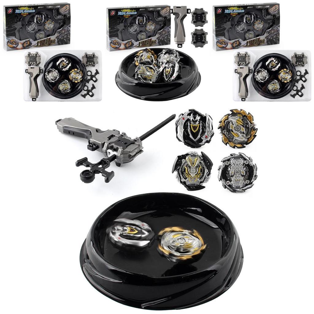 Xd168-30b Limited Edition Black Warrior Alloy Spinning Top Duel Set For Kids
