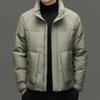Herren Trendy Schwarze Daunenjacke mit Stehkragen