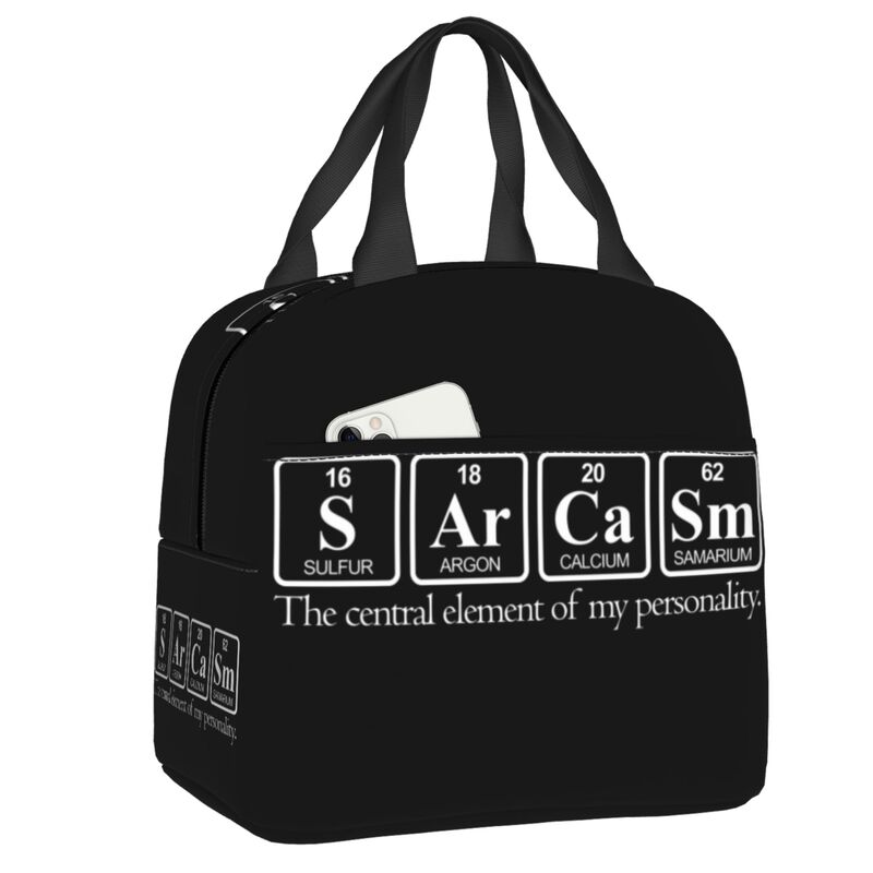 Science Chemistry Pattern Portable Lunch Box for Chemical Lab Tech Thermal Cooler Food Insulated Lunch Bag Kids School Children