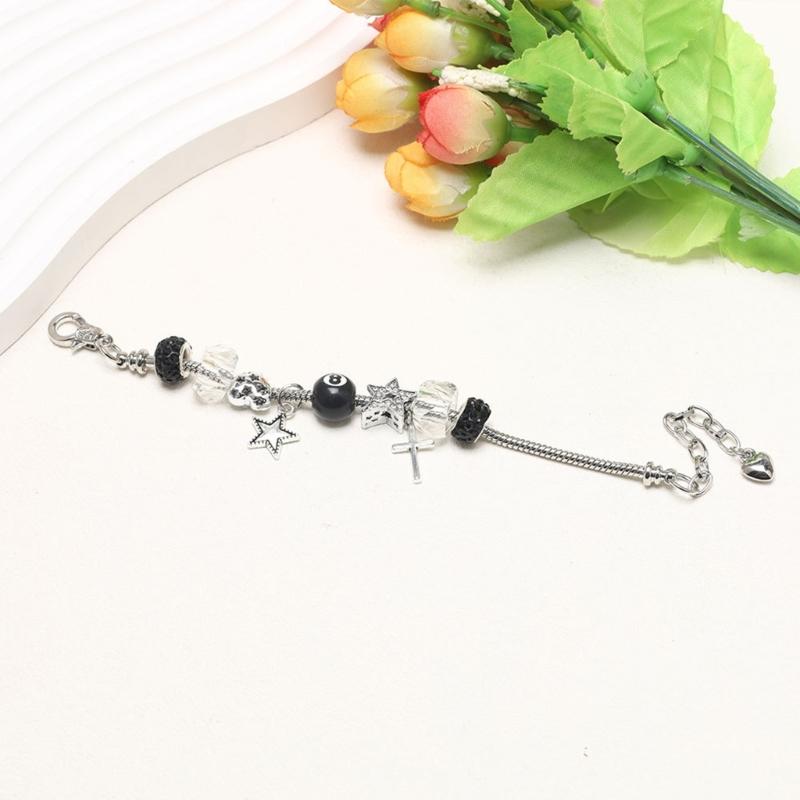 Zinc Alloy Star Crucifix Design Necklace Adjustable Lightweight Bracelet Punk Jewelry Piece For Various Occasions