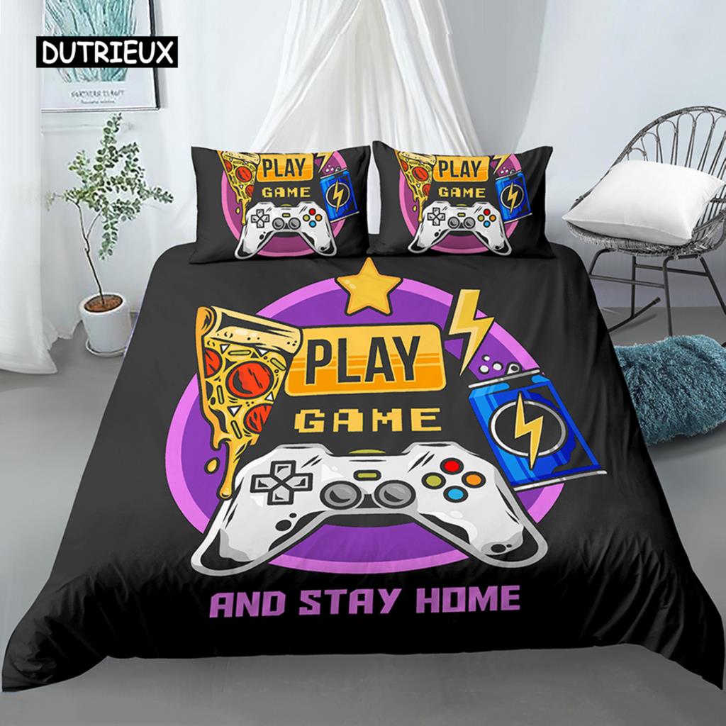 Bedding Set for Boys Modern Gamer Comforter Cover Video Game Duvet Cover Kids Bedding Set Gamer 2/3pcs Polyester Quilt Cover