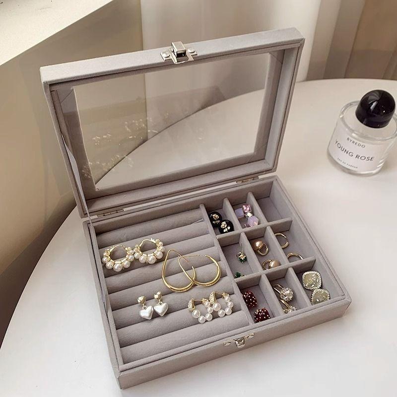 1 Stück Exquisite Schmuckaufbewahrungsbox Ohrring Ring Halskette Aufbewahrung Transparente Schmuckregale Schmuckklassifizierung Displayboxen
