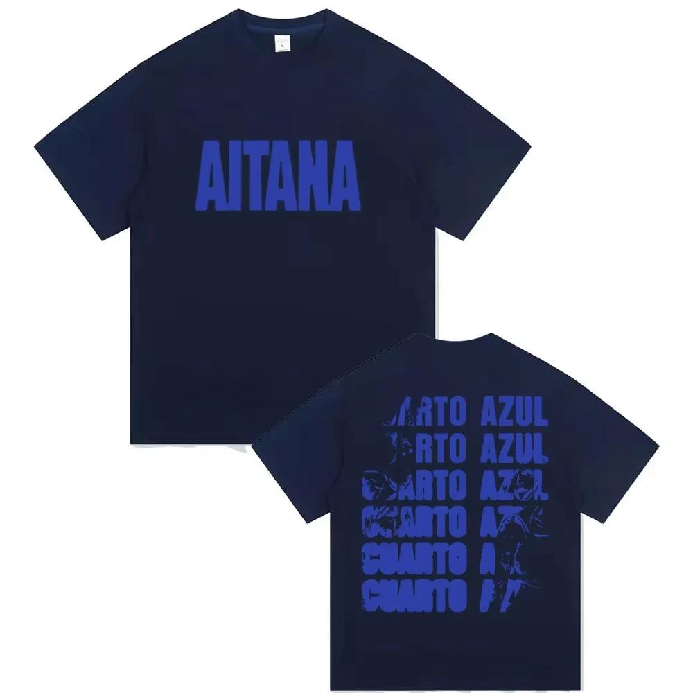 

Singer Aitana Cuarto Azul Tour 2026 Print T Shirts Men Women Hip Hop Fans Clothing Short Sleeve T-shirt Tops Pure Cotton T-shirt S білий
