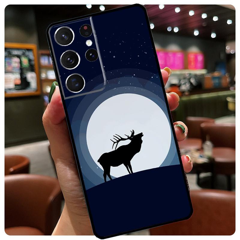 Starry Sky Deer Phone Case For Samsung Galaxy S25 S24 S23 S22 S21 S20 Ultra S9 S10 Plus S25 FE S24 FE Cover